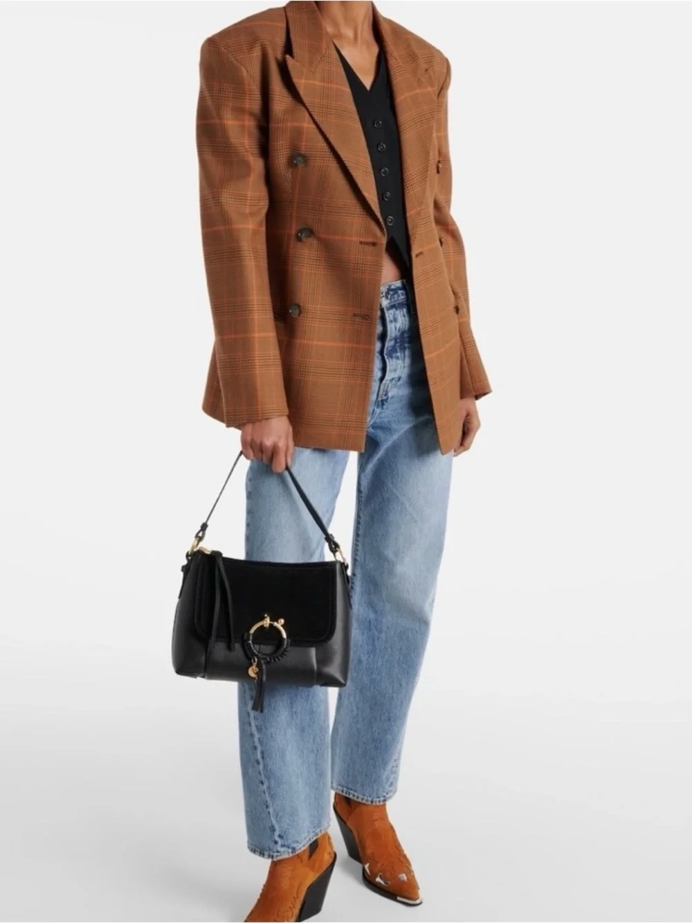 See By Chloe Black Leather Ring-Detail Crossbody Bag - Picture 11 of 11